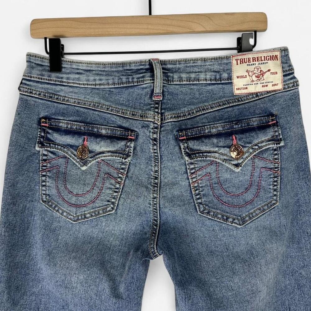 True religion billie mid rise jeans pink stitch size 29